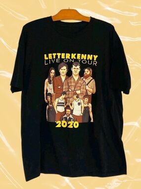 Letterkenny Live On Tour 2020 Graphic Tee - Black Men's size XL COMEDY Canadian